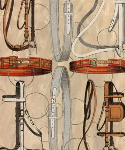 Mind The Gap Wallpaper & Paint Equestrian Equipment, Dark Wallpaper