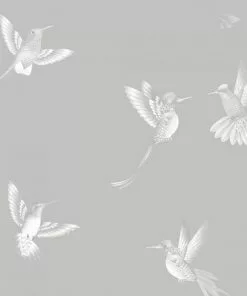 Brand Mckenzie Exotic Birds Wallpaper, Concrete Grey Les Jardins Royaux