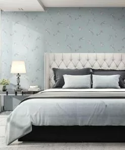 Brand Mckenzie Exotic Birds Wallpaper, Duck Egg Blue