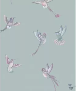 Brand Mckenzie Exotic Birds Wallpaper, Duck Egg Blue 7 Brand Mckenzie Exotic Birds Wallpaper, Duck Egg Blue