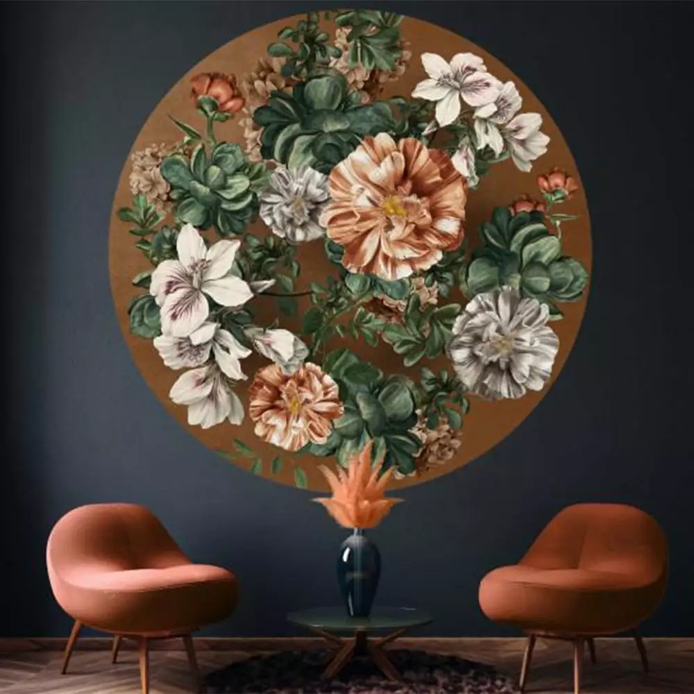 BN Wallpaper Circles Flowers Amber Background 3 BN Wallpaper Circles Flowers Amber Background