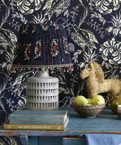 Mind The Gap Folk Couture Pleated Cone Lampshades - Flourish Blue