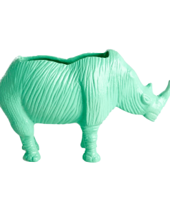 Rice By Rice METAL FLOWER POT - NEON GREEN