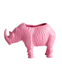 Rice By Rice New RHINO METAL FLOWER POT - SOFT PINK