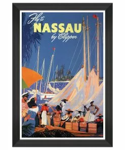 Mind The Gap Fly To Nassau Framed Wall Art Havana Tropicana