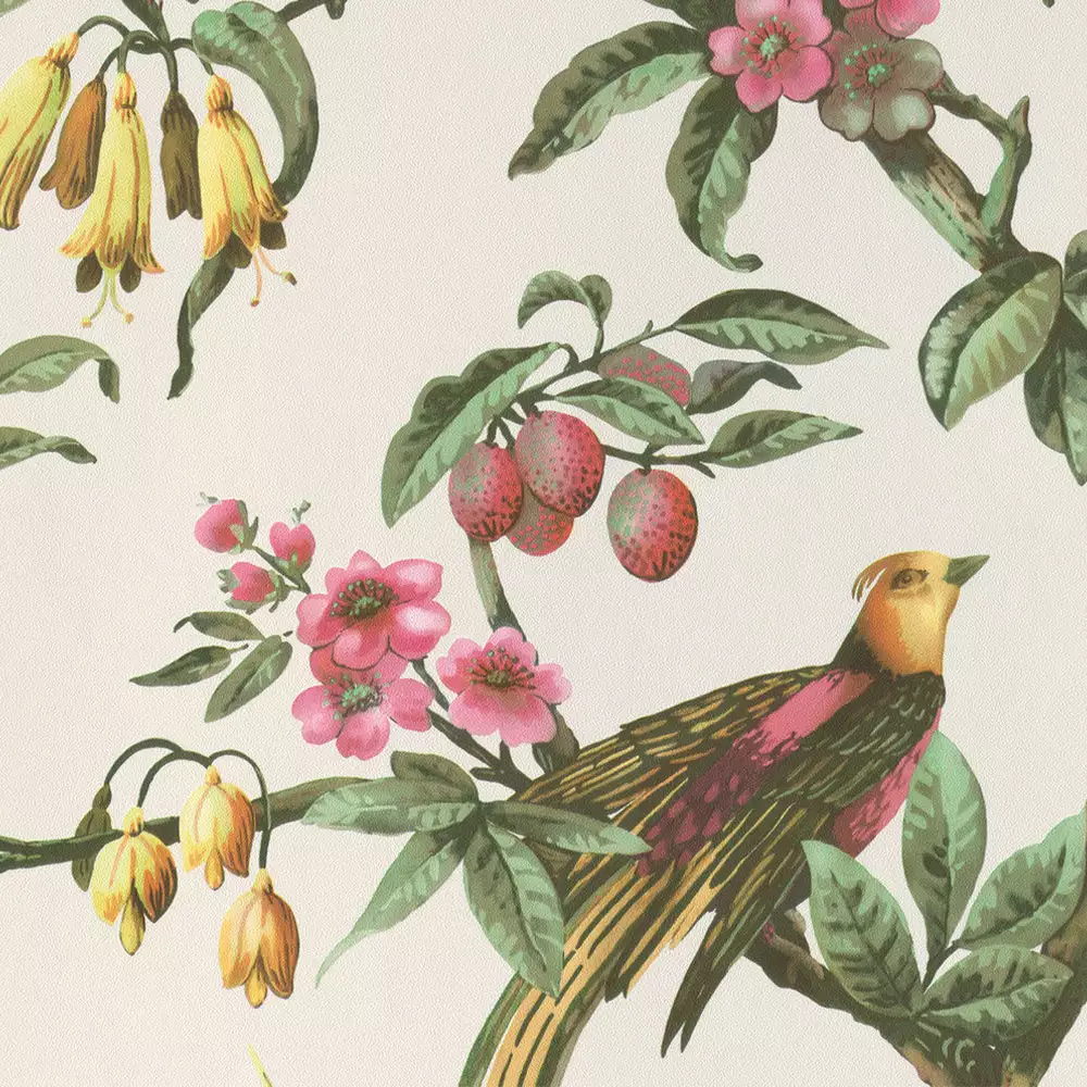 BN Fiore Aviary Bird Wallpaper Dark Rose & Thorn 11 BN Fiore Aviary Bird Wallpaper Dark Rose & Thorn