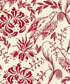 Mind The Gap Folk Embroidery Tobacco Wallpaper Rose & Thorn
