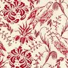Mind The Gap Folk Embroidery Crimson Wallpaper