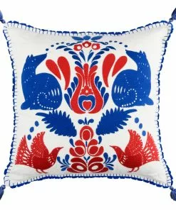 Mind The Gap Folk Embroidery Cushion