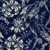 Mind The Gap Folk Embroidery Indigo Wallpaper Rose & Thorn
