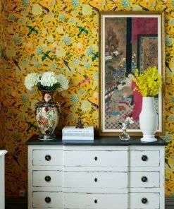 The Design Yard The Garden Of Immortality Mustard Yellow Wallpaper