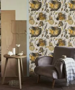 Mind The Gap Blue Skies Ahead Goldfish Ivory Wallpaper