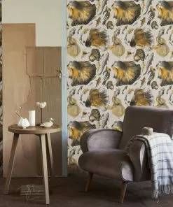 Mind The Gap Goldfish Anthracite Wallpaper Blue Skies Ahead