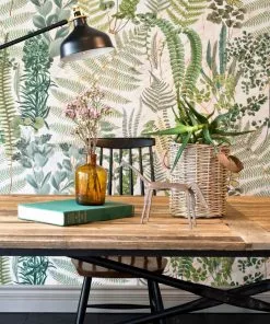 Mind The Gap Wallpaper & Paint Green Sanctuary Anthracite Wallpaper