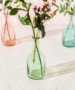 Sass & Belle Tanvi Recycled Glass Bottle Vase Green