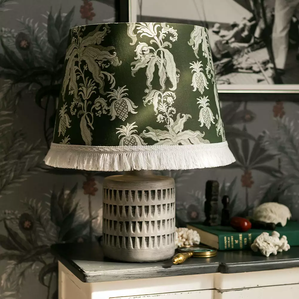 Mind The Gap Cone Lampshades -Guineo Green Rose & Thorn 4 Mind The Gap Cone Lampshades -Guineo Green Rose & Thorn