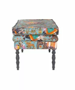 Mind The Gap MTG FURNITURE - EDWARD Ottoman Bench - HINDUSTAN AQUAMARINE LINEN Bohemian Dream 7 Mind The Gap MTG FURNITURE - EDWARD Ottoman Bench - HINDUSTAN AQUAMARINE LINEN Bohemian Dream