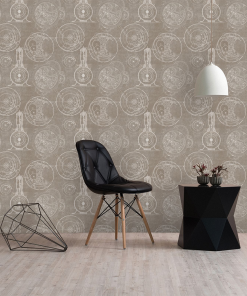 Mind The Gap Horlogerie Taupe Wallpaper