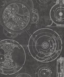 Mind The Gap Horlogerie Anthracite Wallpaper