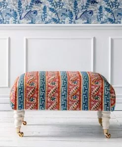Mind The Gap Hudson Upholstered Stool In Sundance Fabrics