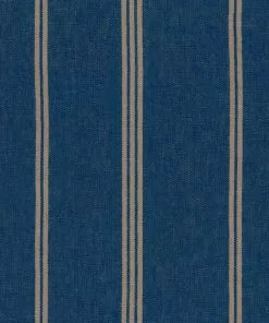 Mind The Gap Blue Skies Ahead Katalin Stripe, Seaport Blue Wallpaper