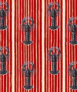 Mind The Gap Mediterranean Lobsters, Light Grey Wallpaper