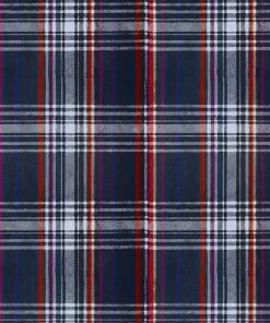 Mind The Gap Blue Skies Ahead Seaport Plaid, Red Wallpaper