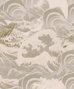 Mind The Gap Sea Waves, Light Blue Wallpaper