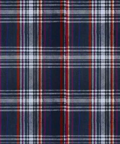 Mind The Gap Seaport Plaid, Navy Blue Wallpaper