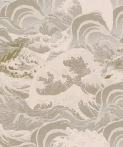 Mind The Gap Sea Waves, Neutral Wallpaper