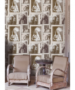 Mind The Gap Indian Chiefs Black And White Wallpaper