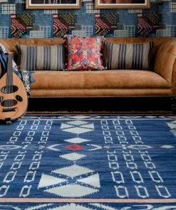 Mind The Gap Bohemian Dream Kapadokia- Indigo Wool Kilim Medium