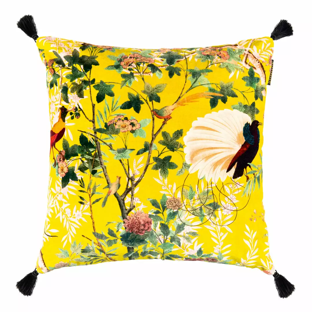 Mind The Gap Les Jardins Royaux The Royal Garden Yellow Velvet Cushion 3 Mind The Gap Les Jardins Royaux The Royal Garden Yellow Velvet Cushion