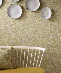 Liberty Fabrics New Poppy Meadow Wallpaper In Fennel