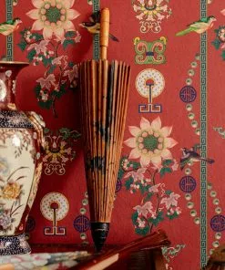 The Design Yard Lin Yuan Absinthe Green Wallpaper Rose & Thorn