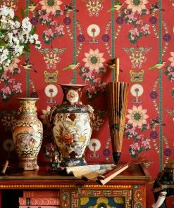 The Design Yard Lin Yuan Absinthe Green Wallpaper Rose & Thorn