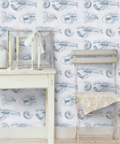 Thedesignyarduk Blue Skies Ahead Lobster Taupe Wallpaper