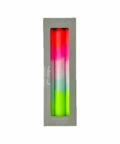 Pink Stories New Neon Taper Candles Lollipop Trees - Set Of 3