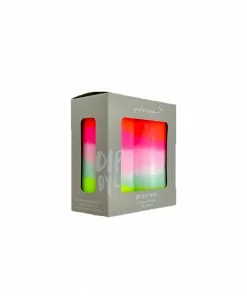 Pink Stories Memphis To Miami Neon Pillar Candles Pair - Lollipop Twins