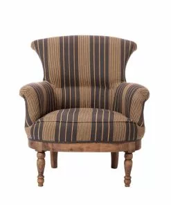 Mind The Gap Louis Deconstructed Chair - NEWPORT STRIPES Heavy Linen