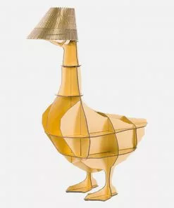 Ibride Junon - Brushed Gold Illuminated Goose Bedside Table & Lamp