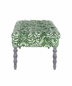 Mind The Gap MTG FURNITURE - EDWARD TUFTED OTTOMAN - THE MANOR LINEN Rose & Thorn