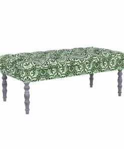 Mind The Gap MTG FURNITURE - EDWARD TUFTED OTTOMAN - THE MANOR LINEN Rose & Thorn