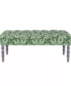 Mind The Gap MTG FURNITURE - EDWARD TUFTED OTTOMAN - THE MANOR LINEN Rose & Thorn