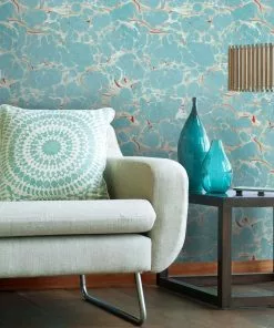 Mind The Gap Marbled Topaz Wallpaper Blue Skies Ahead