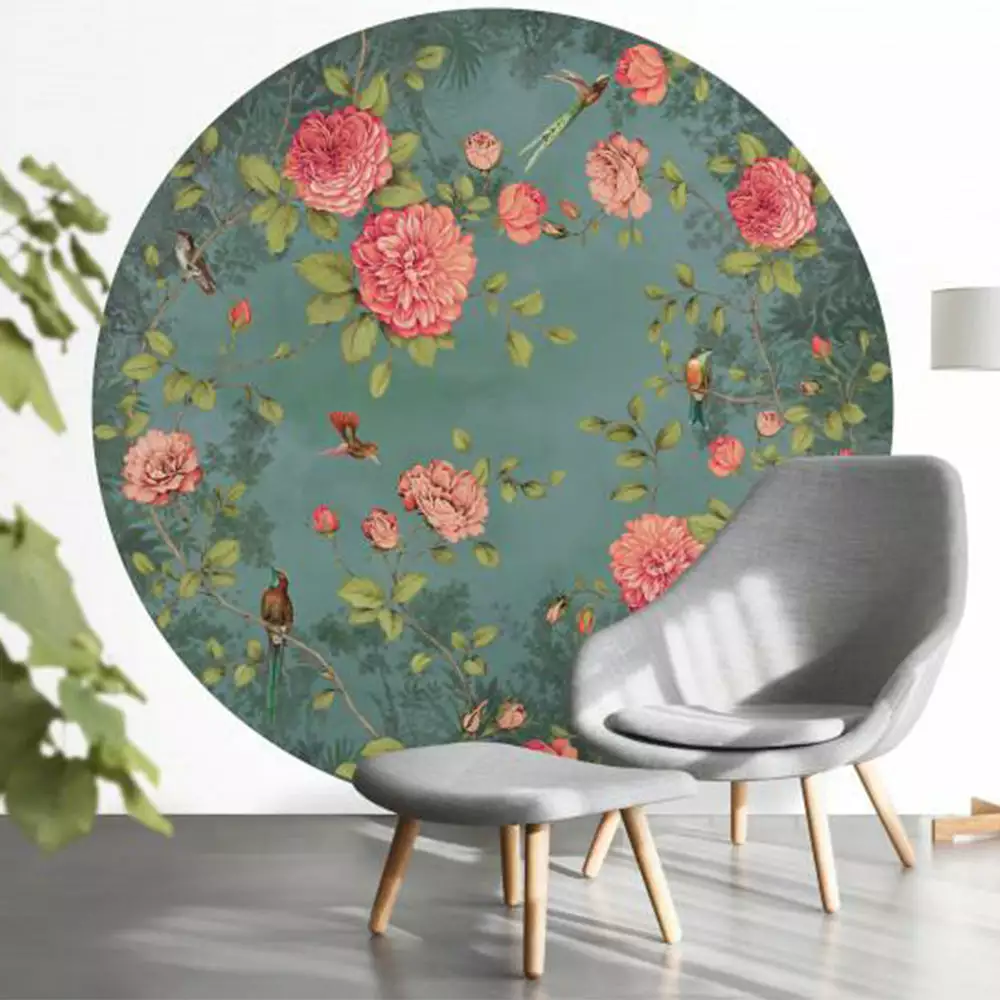 BN Wallpaper Circles Moonlight Garden Teal Rose & Thorn 3 BN Wallpaper Circles Moonlight Garden Teal Rose & Thorn