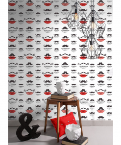 Mind The Gap Moustache And Lips Wallpaper