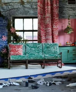 The Monkey Puzzle Tree New 'All Tomorrow's Futures' Ocean Blue Linen By Alexis Snell