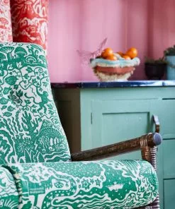 The Monkey Puzzle Tree New 'All Tomorrow's Futures' Ocean Blue Linen By Alexis Snell