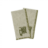 Mind The Gap Twill Green Striped Monogrammed Napkins, Set Of Two 1 Mind The Gap Twill Green Striped Monogrammed Napkins, Set Of Two